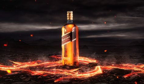 Red Label | Lava Edition on Behance Fire Product Photography, Lava Graphic Design, Lava Lamp Digital Art, Lava Lamp Graphic Design, Beer Splash Photography, Cosmetics Advertising, The Floor Is Lava, Ad Creative, Beauty Posters