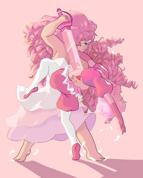 Rose Quartz Steven Universe Icon, Pink Diamond Fanart, A Single Pale Rose, Su Diamonds, Steven Universe Pink Diamond, Steven Universe Rose Quartz, Diamante Rosa Steven Universe, Su Pearl, Rose Quartz Steven Universe