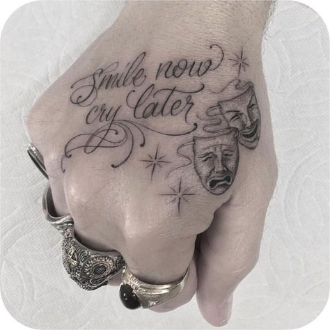 One Of A Kind Tattoo Words, Tattoo Letters, Catrina Tattoo, Knuckle Tattoos, Cute Hand Tattoos, Hand And Finger Tattoos, Pretty Hand Tattoos, Omerta Tattoo, Inspiration Tattoos