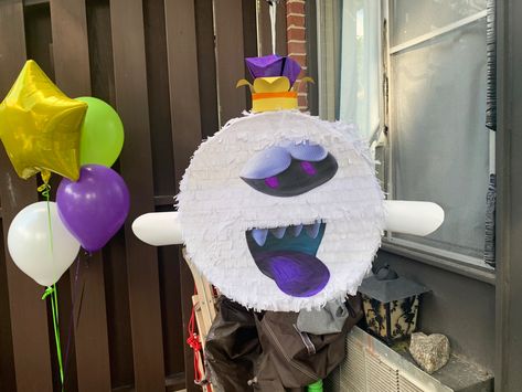 King Boo Birthday Party, King Boo Birthday Cake, Luigis Haunted Mansion Birthday, Luigis Mansion Halloween Decorations, Luigis Mansion 3 Party, Luigi’s Mansion Birthday Party, Luigis Mansion Birthday Party, Luigis Mansion Ghost, King Boo Luigi's Mansion 3