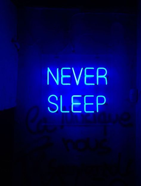 "I don't sleep thinking about meaningless things for me..." Blue Aesthetic Grunge, Dark Blue Aesthetic, Hijau Neon, Image Bleu, Blue Neon Lights, Blue Aesthetic Dark, Neon Quotes, Dark Blue Wallpaper, Everything Is Blue