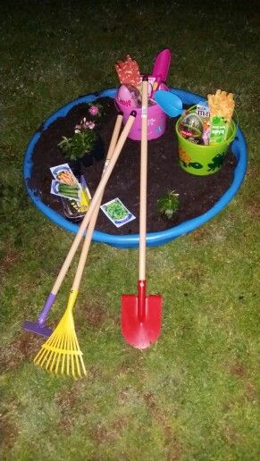 Easter Bunny brought kids' 1st garden and supplies. #Easter #garden #Easterbasket #kids #spring #easterbunny Turtle Planter, Unique Easter Baskets, Easter Crafts For Toddlers, Easter Basket Ideas, Easter Garden, Garden Basket, Kids Easter Basket, Unique Easter, Easter Basket Diy