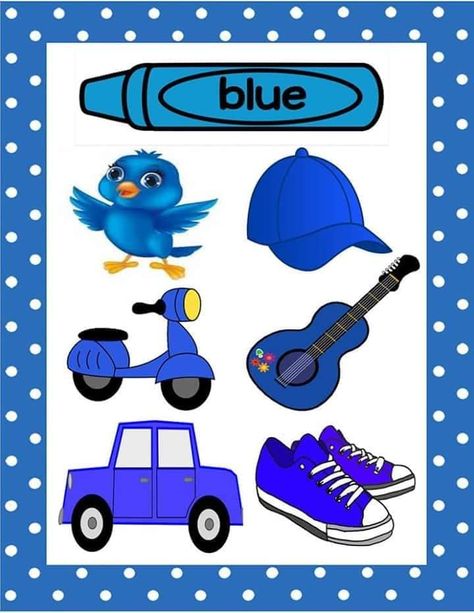 Things That Are Blue Preschool, Color Activities Kindergarten, Spring Kindergarten Activities, Preschool Color Activities, Color Flashcards, Preschool Colors, Teaching Colors, Flashcards For Kids, Free Preschool