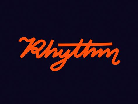 Rhythm Lettering Logo by Milan Arsenovic Wordmark Logo Design, Bruce Lee Art, Music Logo Design, Dj Logo, Typography Love, Word Mark Logo, Lettering Logo, Music Logo, Typography Letters