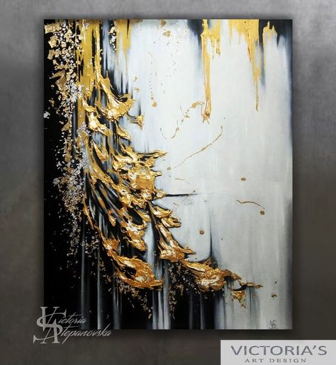 Black, White and Gold abstract paintings on canvas, Textured painting, Сanvas art, Extra Large wall art, Modern Textured Art, Artwork for Home, Office painting by Victoria Stepanovska by Victoria's Art Design on Etsy. I can offer Original Oil Painting Abstract on canvas, Framed art, Wall Art, Gallery Wrap and Stretched Canvas. 100% hand painted oil painting on artist grade. Real Oil Paints, Real Art. Each oil painting is created by hand using only the finest canvas and oil paints available! Oil Painting Abstract Modern, Feel Emotions, Shop Painting, Victoria Art, Oversized Canvas Art, Modern Canvas Painting, Original Abstract Art Painting, Gold Abstract Painting, Oil Painting Inspiration