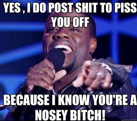 Mind your business Kevin Hart Funny Quotes, Nosey People Quotes, Kevin Hart Funny, Nosey People, Nosy People, Tag Yourself Meme, Judgemental People, Quotes About Haters, Facebook Humor