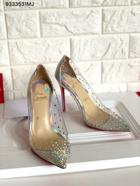 Christian louboutin CL woman red bottom high heels crystal stones pumps laser silver backside Hp Wedding, Reception Lighting, Morgan Stewart, Red Bottom High Heels, Wedding Reception Lighting, Red Bottom Heels, Red Jordans, Florida Trip, Red Bottom