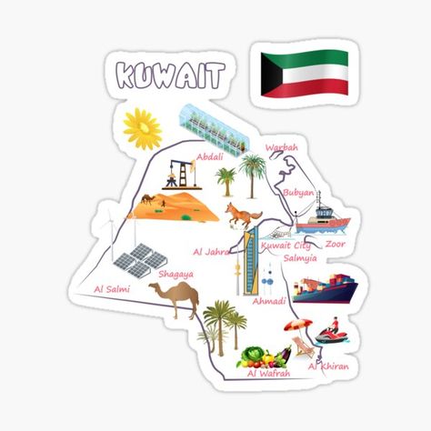 Kuwait Landmarks Map Tee shirt is the perfect gift for brother or sister, birthdays, or holidays Kuwait Landmark T-shirt for men, Map of tourist attractions in Kuwait T-shirt for women and kids Map of Kuwait Attractions shirt with names the major cities i • Millions of unique designs by independent artists. Find your thing. Rimowa Stickers, Kuwait Vibes, Kuwait Map, Qatar Flag, Kuwait National Day, Sticker Design Inspiration, Maps For Kids, Daisy Wallpaper, Kuwait City