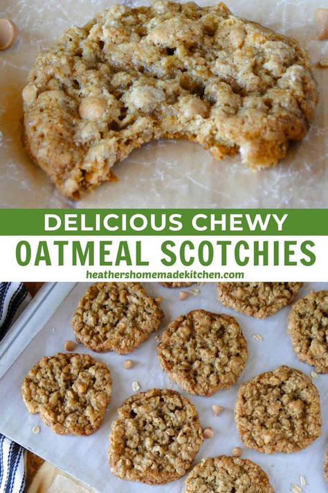 Butterscotch Chip Cookies, Oatmeal Scotchies, Oatmeal Butterscotch Cookies, Impressive Desserts, Cookie Recipes Homemade, Cookie Snack, Oatmeal Cookie Recipes, Best Oatmeal, Butterscotch Chips