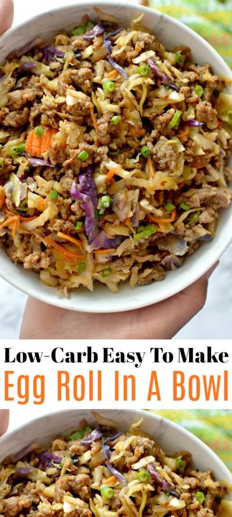 1000 Calorie, Diet Lunch, Eggroll In A Bowl, Egg Roll In A Bowl, Keto Salad, Egg Diet Plan, Low Carb Easy, Boiled Egg Diet Plan, Diner Recept