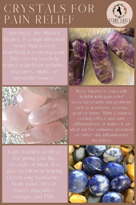 Crystals For Back Pain, Crystals For Pain Relief, Crystals For Health, Crystals For Healing, Crystal Massage, Massage Stones, Healing Magic, Stone Massage, Chakra Healing Crystals