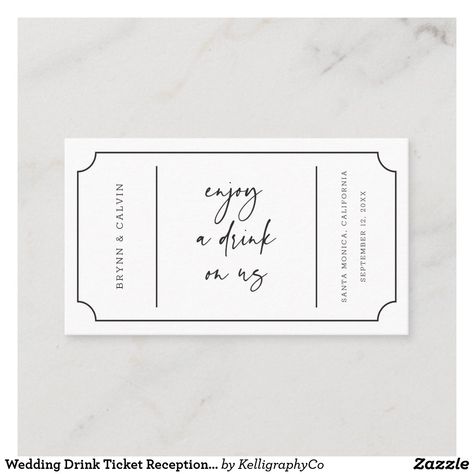 Wedding Drink Tickets, Drink Ticket, Reception Bar, Welcome Drink, Tabletop Signs, Wedding Drink, Welcome To The Party, Shop Wedding, Wedding Bar