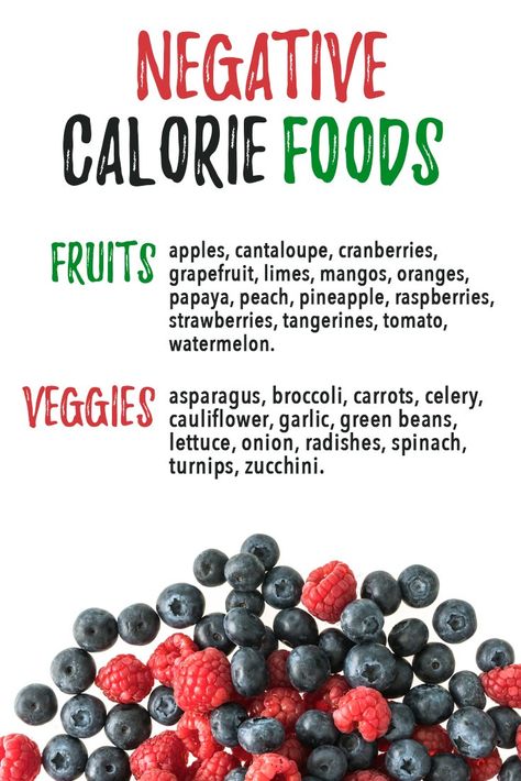 List of negative calorie foods. What negative calorie foods are, but also a list of fruits and veggies that are considered negative calorie foods for weight loss. #weightloss #healthyeating #healthyfood #fatburning Low Calorie High Nutrient Foods, Low Calorie Fruits And Vegetables, Fruit And Veggies Diet, Fruits And Veggies Diet, Satiety Foods, Fruit And Veggie Diet, Negative Calorie Foods List, Low Calorie Fruit, Diet Vegetables