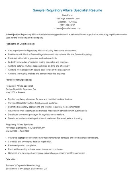 Sample Regulatory Affairs Specialist Resume Regulatory Affairs, Resume Writer, Clinical Research, Clinical Trials, Sample Resume, The Well, Helpful Hints, Career