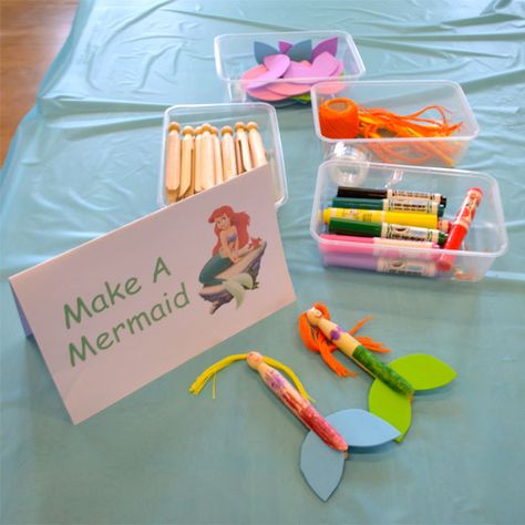 Under The Sea Party – Peg Doll Mermaids & CD Turtles » Mermaid Party Craft Ideas, Ariel Birthday Party Activities, Mermaid Theme Party Activities, Mermaid Party Activity Ideas, Mermaid Themed Birthday Party Games, Under The Sea Theme Classroom Activities, Mermaid Camp Ideas, Underwater Party Activities, Mermaids Party Ideas