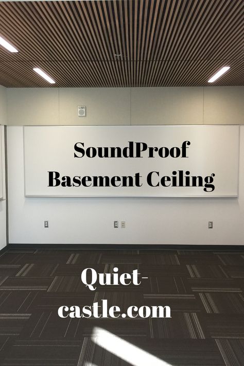 Finished Basement With Low Ceiling, Unfinished Basement Music Room, Rustic Basement Ceiling Ideas, Basement Beam Cover Ideas, Modern Basement Design Ideas, Soundproof Basement Ceiling, Basement Music Room, Ceiling Can Lights, Soundproofing Diy