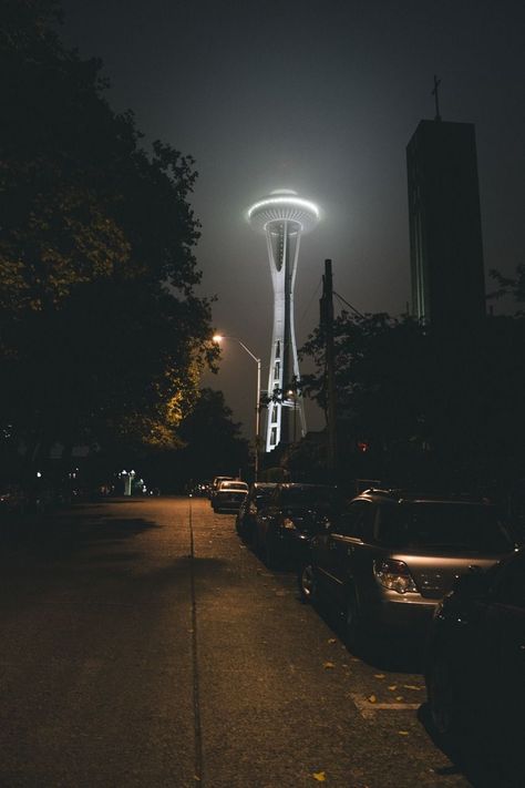 seattle center, downtown seattle, street, light, vehicle, moon, road, silhouette, sunset, landscape, smoke, industry, city, car, flame Seattle City Aesthetic, Pacific Aesthetic, Nova Orleans, Seattle Photos, Seattle Photography, Seattle Travel, Sleepless In Seattle, Space Needle Seattle, Seattle City