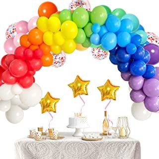 Rainbow Themed Party, Rainbow Balloon Arch, Rainbow Backdrop, Rainbow Party Decorations, 50 Balloons, Balloon Arch Kit, Rainbow Theme Party, Orange Balloons, Hawaii Party