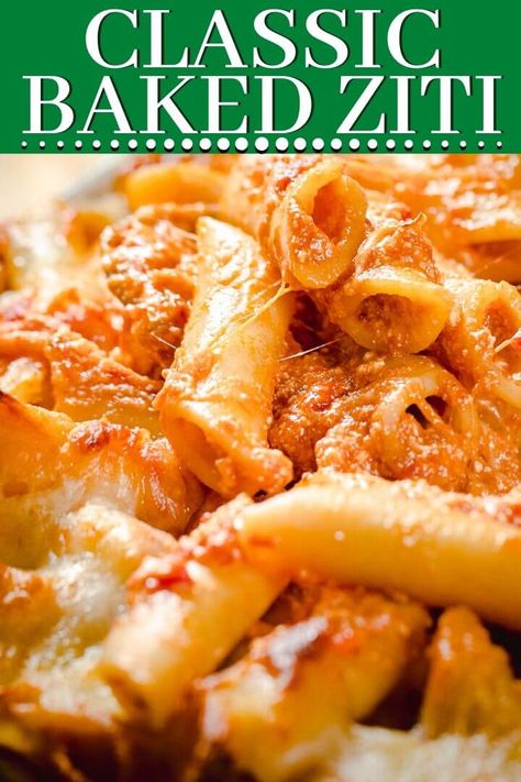 Bake Ziti, Meatless Baked Ziti, Sweet Tomato Sauce, Baked Ziti With Ricotta, Baked Penne Pasta, Sip And Feast, Rigatoni Recipes, Easy Baked Ziti, Ziti Recipe