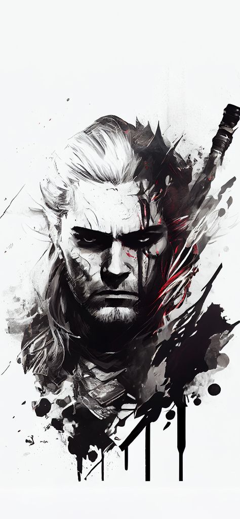 Geralt Tattoo Witcher, The Witcher Logo Wallpaper, Witcher Art Geralt, Geralt Wallpaper, The Witcher 3 Wallpapers, The Witcher 3 Art, Witcher 3 Wallpapers, Geralt Aesthetic, Geralt Art