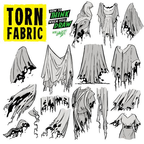 Some TORN FABRIC references today! I’m creating the world’s first true ENCYCLOPEDIA of drawing tutorials under the hashtag #howtoTHINKwhenyouDRAW, all of which is FREE for EVERYONE, FOREVER - you can... How To Draw Ripped Clothes, Ripped Clothes, Dream Walker, Etherington Brothers, Torn Clothes, Armor Drawing, Torn Fabric, Comic Tutorial, Clothes Reference