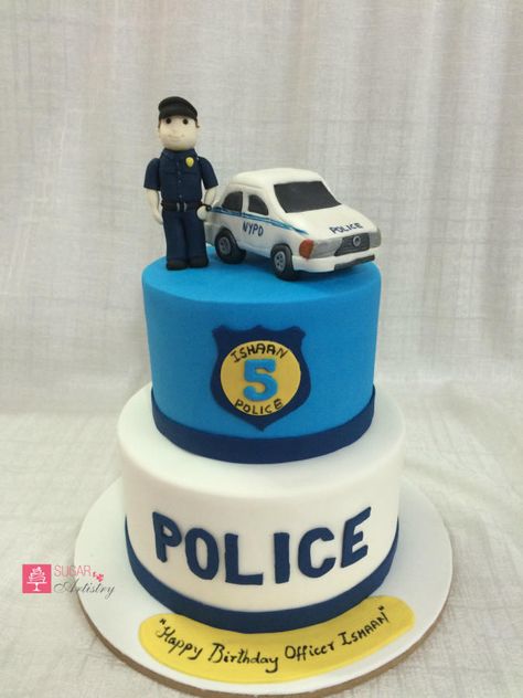 Happy Birthday Officer - cake by D Sugar Artistry - cake art with Shabana Police Cake Ideas Birthday, Police Man Cake, Cake For Police Officer, Police Cake Design, Police Officer Cake, Birthday Cake For Son, Police Car Cakes, Police Birthday Cakes, Police Cake