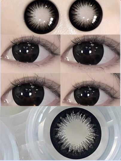 Black Eye Contacts Makeup, Black Contacts Makeup, Full Black Eyes, Black Eye Contacts, Eye Contacts Lenses, Dream Visual, Big Eye Contacts, Black Contacts, Boy Makeup