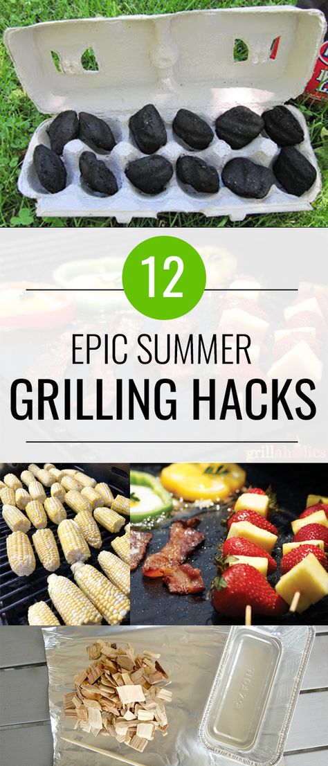 12 Epic Grill Hacks that will make your summer grilling so much easier. #grillhacks #grill #grilling #hacks #summer #bbq Park Grilling Ideas, Bbq Tips And Tricks, Beach Grilling Ideas, Smoker Ideas, Bbq Tips, Camping Foods, Grilled Foods, Bbq Hacks, Summer Hacks