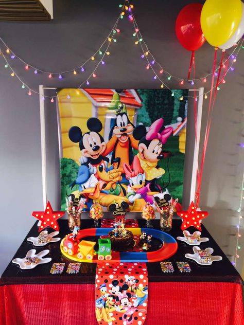 Take a look at this fun Mickey Mouse Birthday Party for fantastic party ideas! See more party ideas and share yours at CatchMyParty.com Sweet Display, Mickey 1st Birthdays, Mickey Mouse Photos, Mickey Mouse Clubhouse Birthday Party, Mickey Mouse 1st Birthday, Party Characters, Mickey Mouse Clubhouse Birthday, Mickey Mouse Parties, Mickey Mouse Birthday Party