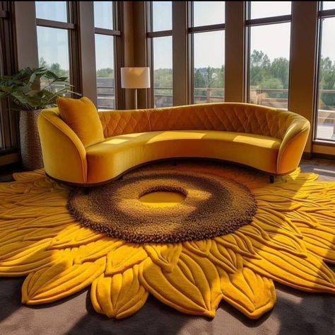 Sunflower Aesthetic, Carpet Designs, Fantasy Furniture, Carpet Design, Bed Room, Dream Room, My Flower, Chair Design, Home Interior Design