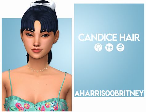 Candice Hair | aharris00britney on Patreon Aharris00britney Hair, Sims 4 Cc Hair, Mod Hair, Cc Hair, Pelo Sims, Sims 4 Cc Packs, Sims Hair, Sims 4 Cas, Bow Accessories