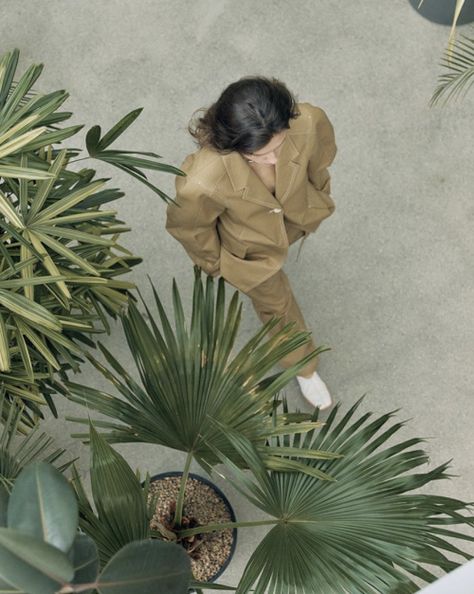 A Woman, Plants, Green