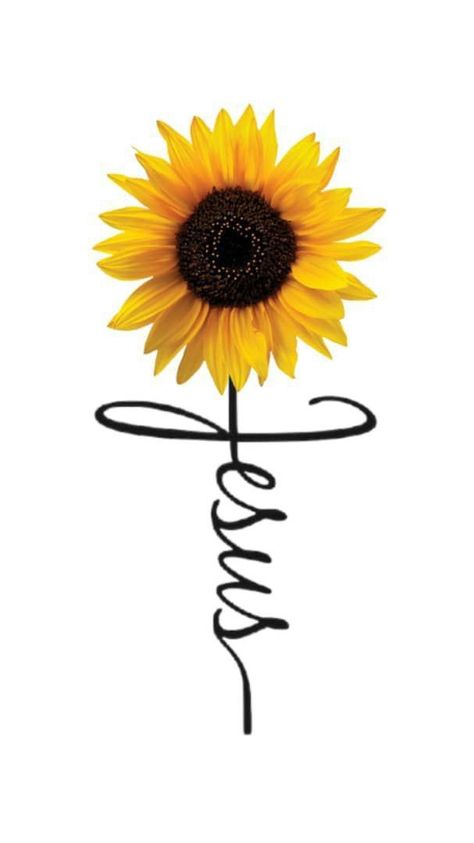 Jesus Tattoo, Sunflower Pictures, Christian Images, Sunflower Tattoos, Bible Quotes Images, Jesus Wallpaper, Sunflower Wallpaper, Sunflower Art, Sunflower Tattoo