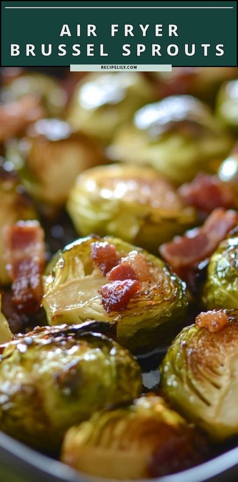 I absolutely love making these Air Fryer Brussels Sprouts! Tossed with crispy bacon, they become the perfect savory side dish. You won't believe how quick and easy this recipe is - just a few simple ingredients and you're on your way to a deliciously healthy treat. Give it a try tonight! Air Fryer Brussel Sprout Recipes With Bacon, Brussels Sprouts Air Fryer Recipes, Brussel Sprout Recipes With Bacon Maple Air Fryer, Microwave Brussel Sprouts, Fresh Brussel Sprout Recipes Air Fryer, Balsamic Brussel Sprouts Air Fryer, Air Fryer Brussel Sprout Recipes, Air Fried Brussel Sprouts, Brussel Sprout Recipes With Bacon