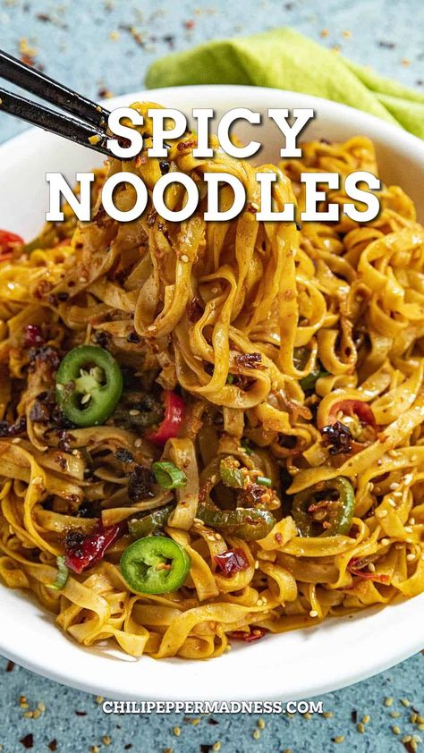 Trying the best ever Spicy Noodles. Spicy Noodles Recipe, Korean Recipe, Asian Noodle Dishes, Spicy Pasta, Asian Noodle Recipes, Noodle Recipes Easy, Chinese Cooking Recipes, Spicy Noodles, Noodles Recipe