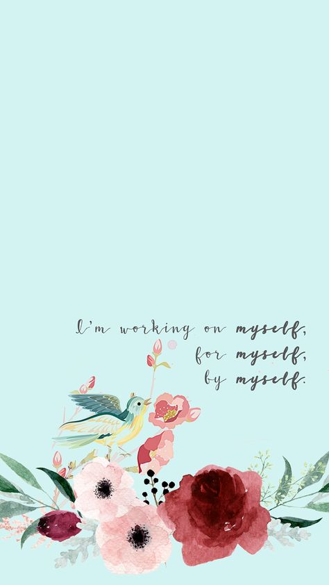 Working On Myself Wallpaper, Myself Wallpaper, Quotes Personality, Iphone Home Screen Layout, Different Quotes, Empowerment Quotes, Positive Mind, Pastel Wallpaper, Self Love Quotes