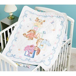 Janlynn Sleepy Bunnies Quilt Counted Cross Stitch Bunny Baby Quilt, Cross Stitch Baby Blanket, Sock Monkey Baby, Baby Quilt Kit, Sleeping Bunny, Stamped Cross Stitch, Bunny Quilt, Baby Cross, Cross Stitch Baby