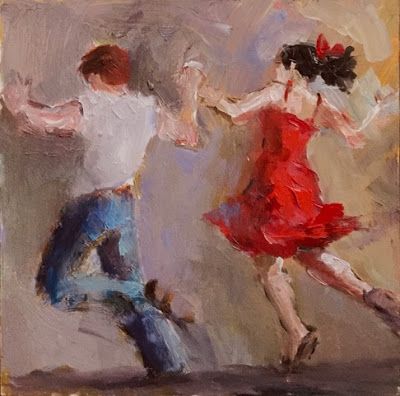 Friday Jive - figurative painting of jive dancers Jazz Music Art, Dance Artwork, Dancer Painting, Tango Dancers, Dancers Art, Dance Paintings, Oil Pastel Paintings, Painting People, Figurative Painting