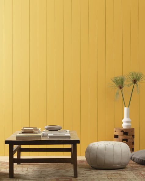 Wallpaper fragments dating to 1760 are the inspiration for this glamorously golden shade. Pair it with antique furnishings for a formal, flattering look. Benjamin Moore Yellow, Paint Color Swatches, Yellow Paint Colors, Angel Trumpet, Benjamin Moore Colors, Simply White, Yellow Painting, Color Swatch, Shades Of Yellow