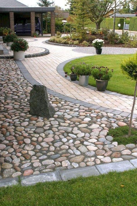 Gravel Garden, Rock Garden Landscaping, Stone Path, Have Inspiration, Vegetable Garden Design, Front Yard Garden, Side Yard, Landscaping With Rocks, Front Garden