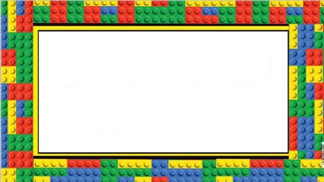 . Lego Border Template, Lego Name Plate, Pronoun Activities, School Stickers Labels, Disney Princess Cake Topper, Lego Printables, Lego Stickers, Lego Frame, Name Tag Templates