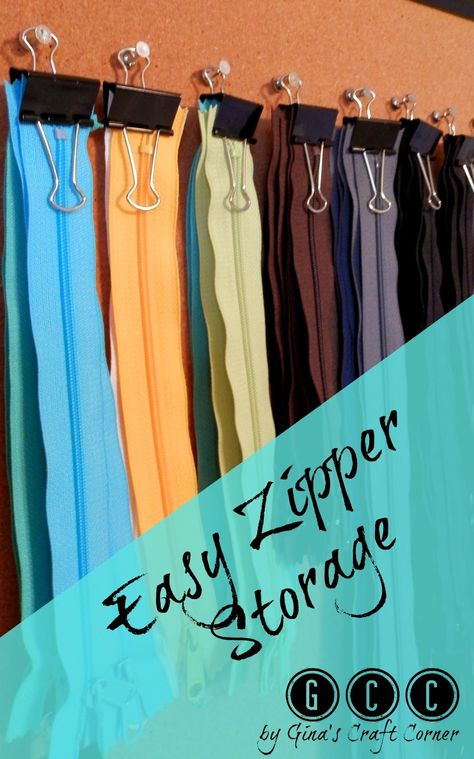 Someday Crafts: Easy Zipper Storage How To Store Zippers, Diy Sewing Storage, Zipper Storage Ideas, Sewing Room Fabric Storage Ideas, Mercerias Ideas, Zipper Organization, Sewing Storage Ideas, Fabric Storage Solutions, Craft Room Organization Storage