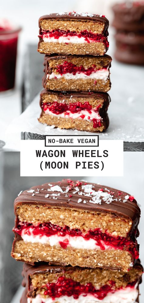 Vegan Tarts, Caramel Dessert Recipes, Vegan Chocolate Recipes, Kitchen Witch Recipes, Moon Pies, Wagon Wheels, Vegan Cookies Recipes, Vegan Caramel, Caramel Desserts