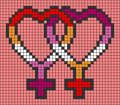 Alpha pattern #35751 | BraceletBook Wlw Love, Bracelet Stuff, Bracelet Book, Crochet Keychains, Flag Lgbt, Beads Patterns, Graph Crochet, Pixel Art Templates, Diy Perler Bead Crafts