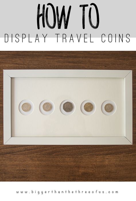 Display Coins As Art - Any hobby & craft store can make a simple matt like this with the spaces for your coins cut out the way you want! Travel Photos Display, Diy Wand, Folding Origami, Coin Art, Coin Display, Travel Keepsakes, Payday Loans, Cash Advance, Travel Wall