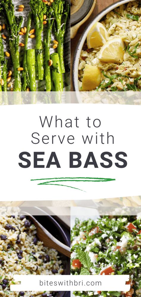 Sea Bass Meals, Branzino Side Dishes, Recipes For Sea Bass Fillets, Rice Recipes For Fish Side Dishes, Chilean Sea Bass Side Dishes, Sea Bass Side Dishes, Side Dishes For Seafood Dinner, Chillian Sea Bass Recipes Dinners, Sea Bass Recipes Pan Seared