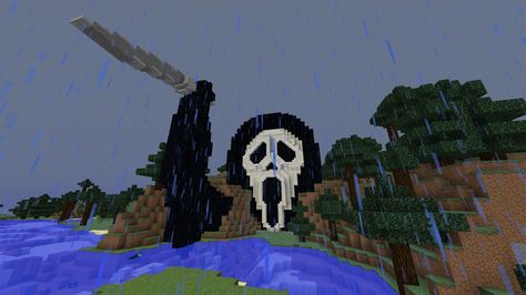 Ghostface Minecraft, Minecraft Scary, Minecraft Statues, Scary Houses, Minecraft Bedroom, Minecraft Inspo, Minecraft Architecture, Scary Movie, Minecraft Creations