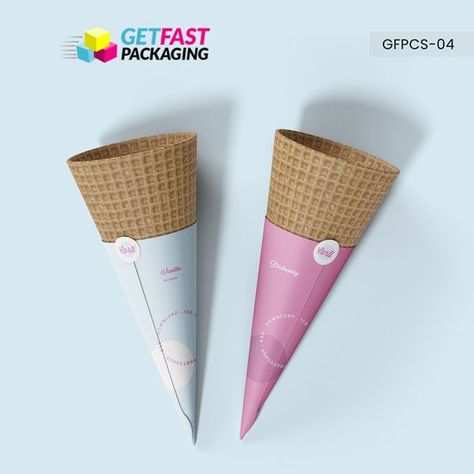 Ice Cream Cone Wrappers, Logo Ice Cream, Cone Wrappers, Mini Ice Cream Cones, Frozen Yogurt Shop, Ice Cream Brands, Prom Makeup Looks, Best Ice Cream, Print Advertising