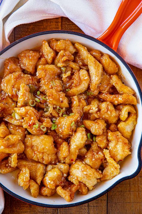 P.F. Chang's Spicy Chicken is the perfect copycat dinner with tangy, spicy, and slightly sweet chicken. #dinner #pfchangs #chinesefood #chicken #copycatrecipes #pfchangsrecipes #dinnerthendessert Changs Spicy Chicken Sauce, Pf Changs Orange Chicken Recipe, Pf Changs Spicy Chicken Recipe, Chang’s Spicy Chicken Recipe, Changs Spicy Chicken, Pf Changs Sesame Chicken, Chang’s Spicy Chicken, Copycat P.f. Chang’s Spicy Chicken, Pf Changs Copycat