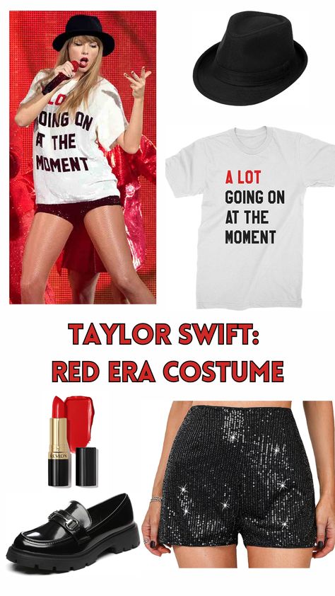 Taylor Swift is RED hot in 2023! Show off your red era in this trendy and cute Taylor Swift Halloween Costume all from Amazon! Taylor Swift Concert Fan Costumes, 22 Taylor Swift Halloween Costume, Taylor Swift Red Era Shoes, Red Outfits Taylor Swift Eras Tour, Red Costume Taylor Swift, Taylor Swift Costume Ideas Red, Red Album Inspired Outfits, Taylor Swift Outfits Concert Red, Taylor Swift Reputation Costume Ideas